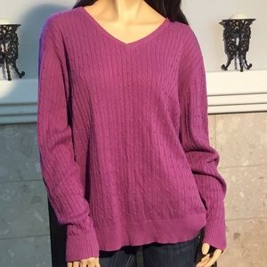 Lane Bryant Purple Cable Knit Sweater Plus 22/24